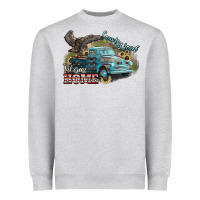 Heather Grey Truck USA country road take me home 4th of july Heavyweight Sweatshirt - HowdyJamesFarm