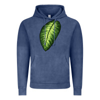 Vintage Denim Dumb Cane Leaf Vintage Hoodie - LillyAllenDesigns