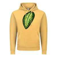 Vintage Mustard Dumb Cane Leaf Vintage Hoodie - LillyAllenDesigns