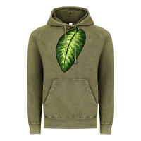 Vintage Olive Dumb Cane Leaf Vintage Hoodie - LillyAllenDesigns
