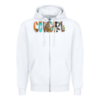 White Cowgirl Min Zipper Hoodie - CowCowDesign