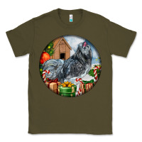 Army Green ameraucana rooster christmas Classic Tee - LillyAllenDesigns