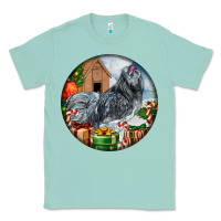Seafoam ameraucana rooster christmas Classic Tee - LillyAllenDesigns