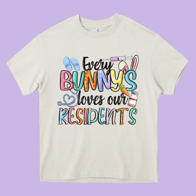 Every Bunny Loves Our Residents Heavy Core Tee Designed By Maliassmallbusiness