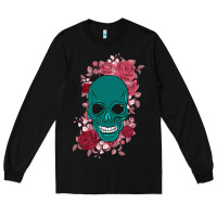 Black Skull with flowers Long Sleeve Tee - Bettercallsaul
