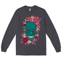 Skull With Flowers Long Sleeve Tee | Teevron