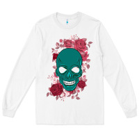 White Skull with flowers Long Sleeve Tee - Bettercallsaul