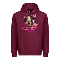 Burgundy Valentine's Day shut up and kiss me Holstein Cow Premium Hoodie - FaDigitalArtStudio