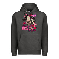 Charcoal Heather Valentine's Day shut up and kiss me Holstein Cow Premium Hoodie - FaDigitalArtStudio