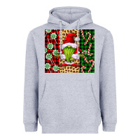 Heather Grey green christmas gnome Heavyweight Hoodie - FaDigitalArtStudio