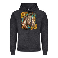 Vintage Black appaloosa horse with sunflowers and western background Vintage Hoodie - LillyAllenDesigns