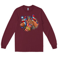 Burgundy America afro girl sneakers Long Sleeve Tee - RanaPortraitStore
