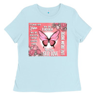 Baby Blue self love Ladies Tee - MaliasSmallBusiness