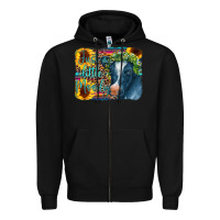 Black Cow Serape Just a Little Moody Zipper Hoodie - CowCowDesign