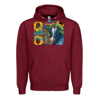 Burgundy Cow Serape Just a Little Moody Zipper Hoodie - CowCowDesign