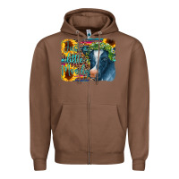 Chestnut Cow Serape Just a Little Moody Zipper Hoodie - CowCowDesign