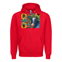 Red Cow Serape Just a Little Moody Zipper Hoodie - CowCowDesign