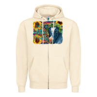 Sandshell Cow Serape Just a Little Moody Zipper Hoodie - CowCowDesign