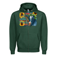 Sports Green Cow Serape Just a Little Moody Zipper Hoodie - CowCowDesign