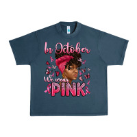 Midnight Navy in october we wear pink with afro woman Urban Heavy Tee - Artiststas