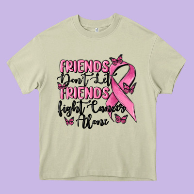 Friends Dont Let Friends Fight Cancer Alone Heavy Core Tee Designed By Maliassmallbusiness
