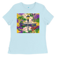 Baby Blue mardi gras street lights Ladies Tee - MaliasSmallBusiness