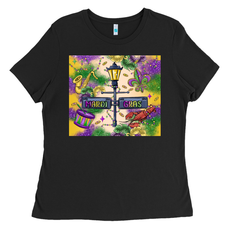 Mardi Gras Street Lights Ladies Tee by MaliasSmallBusiness | Teevron