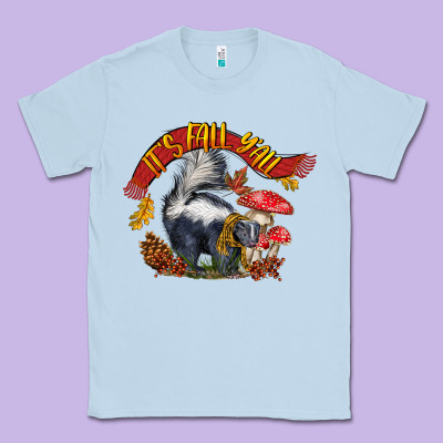It's Fall Y'all Skunk Classic Tee Designed By Lillyallendesigns