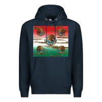 Navy Mexican Flag Premium Hoodie - RanaPortraitStore