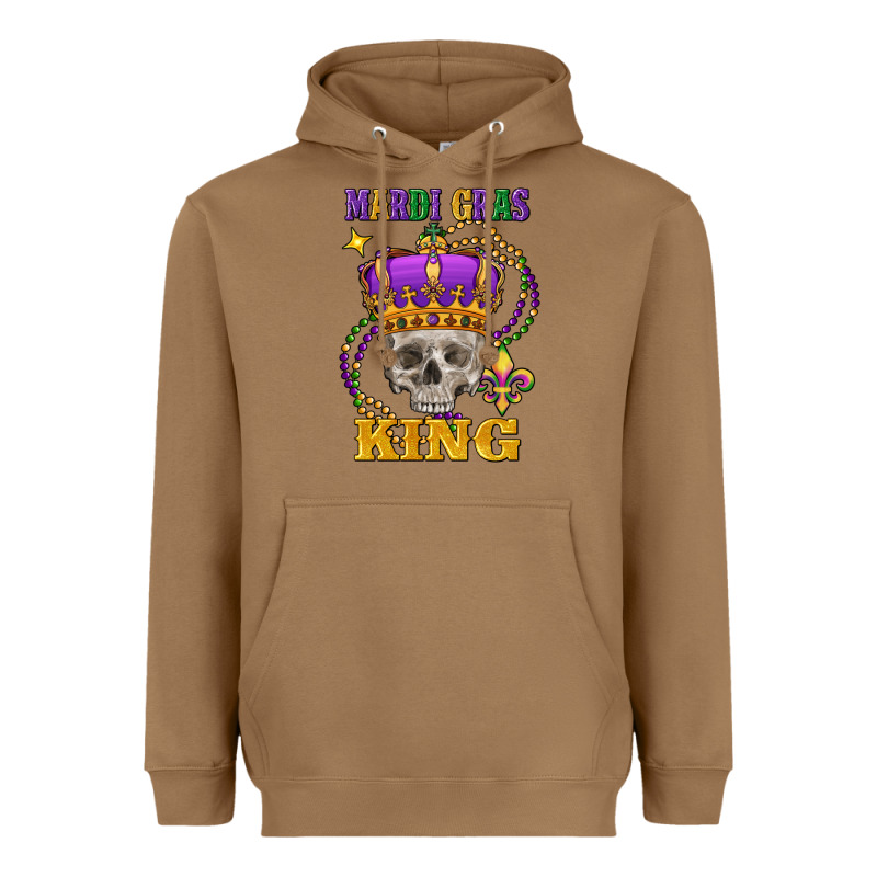 Skull Mardi Gras King Heavyweight Hoodie by FaDigitalArtStudio | Teevron