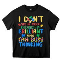 Black dont speak much because im brilliant Heavy Core Tee - MaliasSmallBusiness
