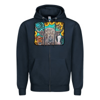 Navy Cows Glitter Turquoise Leopard Sunflowers Zipper Hoodie - CowCowDesign