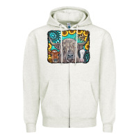 Oatmeal Heather Cows Glitter Turquoise Leopard Sunflowers Zipper Hoodie - CowCowDesign