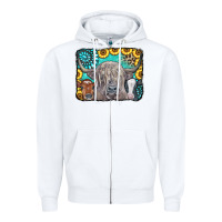 White Cows Glitter Turquoise Leopard Sunflowers Zipper Hoodie - CowCowDesign