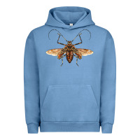 Pigment Pebble Blue acrocinus beetle with wings Urban Hoodie - LillyAllenDesigns