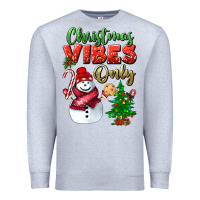 Heather Grey christmas vibes only Premium Sweatshirt - BundleAndBundleShop