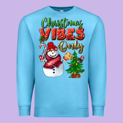Christmas Vibes Only Premium Sweatshirt Designed By Bundleandbundleshop