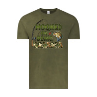 Vintage Olive fish lures hooked on being grandpa Vintage Tee - Artiststas