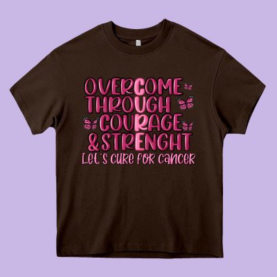 Overcome Through Courage Strength  Malia Heavy Core Tee Designed By Maliassmallbusiness