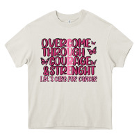 Cream overcome through courage strength  malia Heavy Core Tee - MaliasSmallBusiness