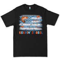 Black fishing lure flag keepin' it reel Premium Tee - MaliasSmallBusiness