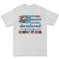 Dove Grey fishing lure flag keepin' it reel Premium Tee - MaliasSmallBusiness