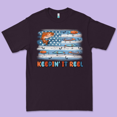 Fishing Lure Flag Keepin' It Reel Premium Tee Designed By Maliassmallbusiness