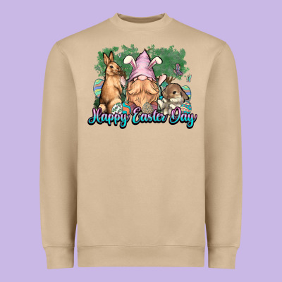 Gnome Bunny Happy Easter Day Heavyweight Sweatshirt Designed By Howdyjamesfarm