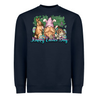Navy Gnome bunny Happy Easter Day Heavyweight Sweatshirt - HowdyJamesFarm