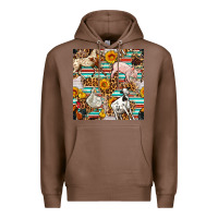 Chestnut Western Leopard Farm Animals Seamless Pattern Premium Hoodie - FaDigitalArtStudio