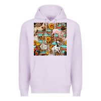 Lilac Western Leopard Farm Animals Seamless Pattern Premium Hoodie - FaDigitalArtStudio
