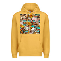 Mustard Western Leopard Farm Animals Seamless Pattern Premium Hoodie - FaDigitalArtStudio
