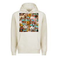 Oatmeal Heather Western Leopard Farm Animals Seamless Pattern Premium Hoodie - FaDigitalArtStudio
