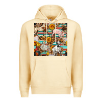 Pina Colada Western Leopard Farm Animals Seamless Pattern Premium Hoodie - FaDigitalArtStudio